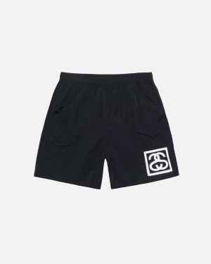 Šortky Stussy Ss-link Vody Černé | EDVQ14362