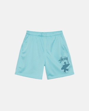 Šortky Stussy Surfman Mesh Světle Tyrkysové | KNPR79013