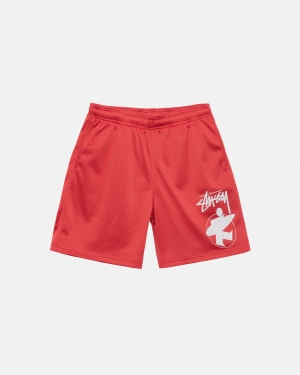 Šortky Stussy Surfman Mesh Červené | HYCF78342
